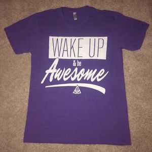 purple the summer set t shirt wake up & be awesome